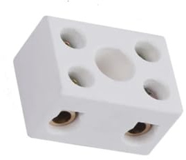 Morsettiera in ceramica Realizzato in ceramica resistente alle alte temperature, connettore in porcellana bianca a 2 vie, 15 A, 250 V