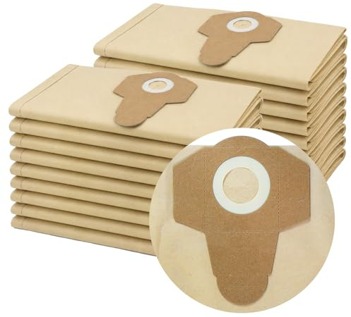 Compatible Parkside Vacuum Dust Bags (20 Pack) for Lidl Parkside PNTS 1250 1300 PWD 12 PAS 500 20L Wet and Dry Vacuum Fine Filtration Replacement Bags AVC115 With Rubberised Seal And Retaining Collar