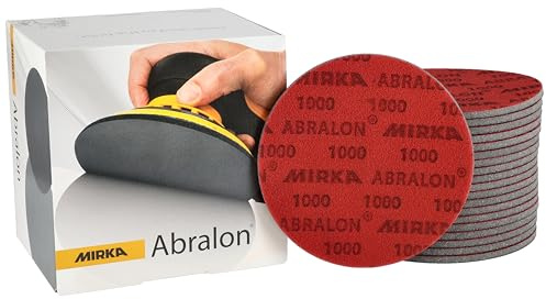 Mirka Abralon disque abrasif auto-agrippant 125 mm 1000 grain | Disque abrasif Mirka Abralon 1000 grain 20 pièces idéal pour ponçage et polissage peinture bois plastique auto-agrippant