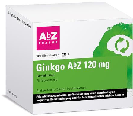 Ginkgo AbZ 120 mg Filmtabletten, 120 Filmtabletten | Natürliche Hilfe bei Gedächtnisproblemen*