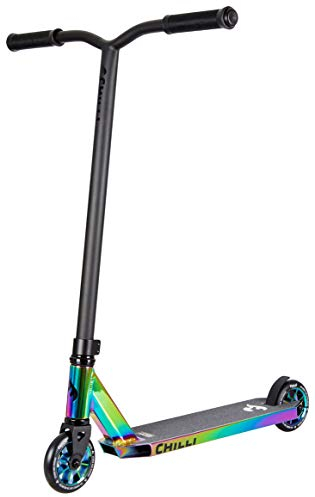 Chilli Pro Scooter Rocky Neochrome | Erstklassiger bunter Stunt-Scooter für Einsteiger | Robuster Roller, drehbarer Lenker ideal für Tricks geeignet | Leicht & schnell für maximales Fahrvergnügen