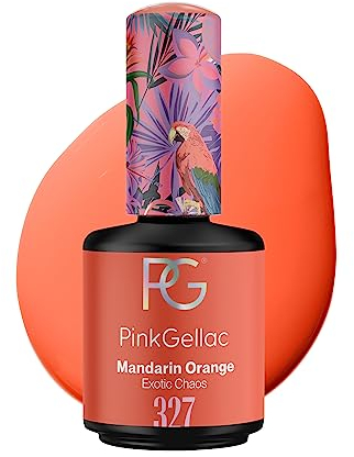 Pink Gellac UV Gel Nagellack - 327 Mandarin Orange 15 ml - Lang Anhaltend UV Nagellack Orange - Gel UV für 14 Tage Nägel in Salonqualität - Made in Holland