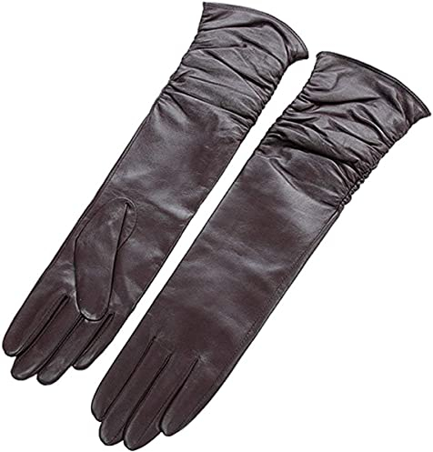 GHCXY Unisex-Erwachsene Fäustlinge Damen Winter Warm Leder Lange Mode Handschuhe Einfach Glamorous Klassisch Einfach Fäustlinge Handschuhe Braun XL