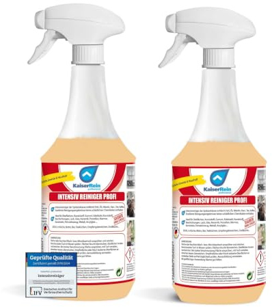KaiserRein Intensivreiniger Küchenreiniger - Profi Fettlöser Spray 2x 1L - Entfernt effektiv Fett und hartnäckige Verschmutzungen in der Küche, Gastronomie, Grill, Oberflächen