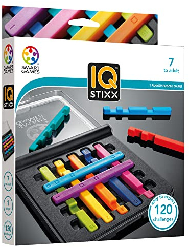 SmartGames – IQ Stixx – Jeu de Logique Enfant 7+ – Casse-tête avec Bâtonnets – 120 Défis Solo – Jeu de Réflexion Vertical – Jeu Éducatif 7 Ans – Jeu de Manipulation Enfant – Format Compact Voyage