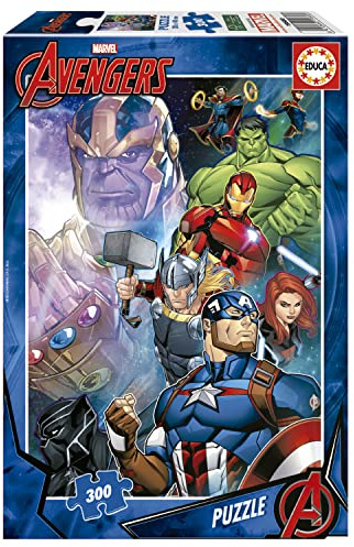 Educa - Avengers 300-bitars pussel för barn | Marvel-hjältar action | Utvecklar finmotorik och kreativitet för barn | Från 8 år (19680)