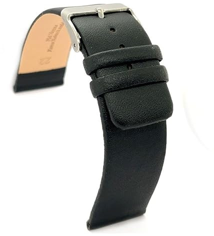 diloy Uhrenarmband Leder minimalistisch nahtlos 327 | Rindslederarmband für Damen und Herren, klassisch elegant, 2 mm, antiallergisches Futter, Schnellwechsel oder Werkzeug