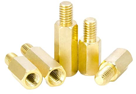 5 Stück M5 Sechskantschraube, Einzelkopf, Kupfersäule, mechanische Schrauben, Messing -8-80 mm Länge, 7 mm Höhe