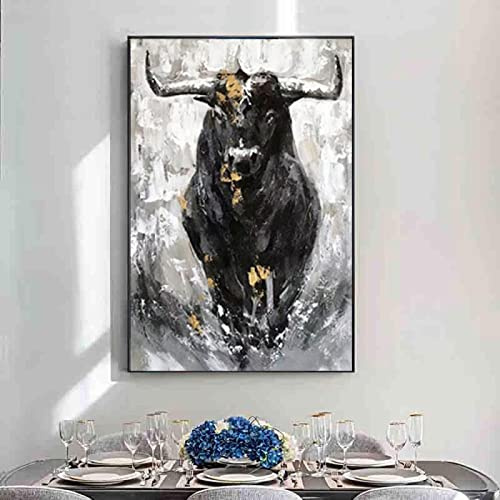 HOLEILUCK Toro abstracto lienzo pintura Matador pared arte impresión cartel sala de estar pinturas decorativas en el mural decoración del hogar 70x9 5 cm/28x37 pulgadas con marco negro