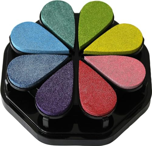 Artoz Stempelkissen 8 Farben – Farbenmix Pearl – 107 x 45 mm – Stempelfarben zum Stempeln – Stempelkissen-Set zum Stempeln auf Papier, Karten für Einladungen, Grüße oder zur Hochzeit