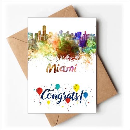 Mia America City Aquarell-Hochzeitskarten Glückwunschkarten Grußumschläge