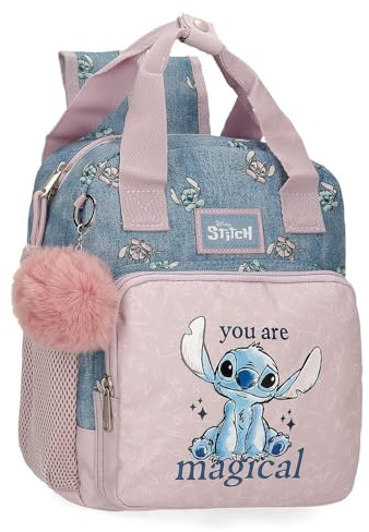 Joumma Bags Disney Stitch Du bist Zauberhafte Rucksäcke, Schulrucksäcke, Kinderrucksäcke, inklusive dekorativem Pompon, mehrere Fächer