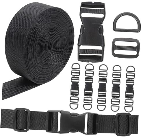 IWOWHERO Verstellbaren Schnallen Nylon-gurte Abnehmbaren Schnallen Für Taschenzubehör Einstellbare Mit D-ringen -glide-clips Für Rucksäcke Und Taschen