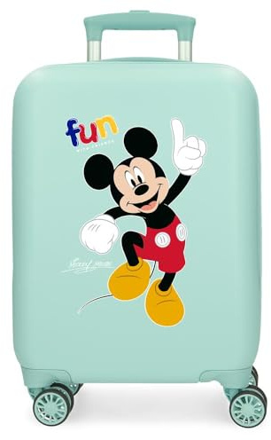Disney Kinderkoffer, hartschalig, mit seitlichem Zahlenschloss, 4 Rollen, Handgepäck, hergestellt aus ABS, einem robusten und leichten Material.