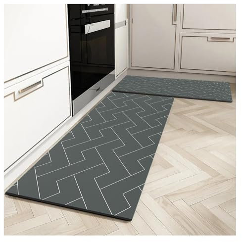 Küchenteppich Bodenkissen rutschfeste Stehmatte Küche Badezimmer wasserdichter Küchenteppich ölbeständig und wasserabsorbierend, schnell trocknend und abwischbar(Color:Style 8,Size:45X75cm/17.7x29.5in