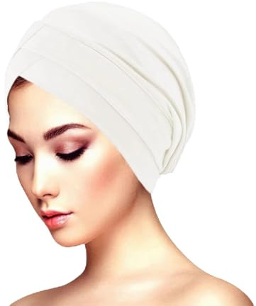 SJTJSPX Turban Damen Kopftuch Elastische Bandana Muslim Stirnband Beanie Hijab Chemo Hut Islamischen Kopfbedeckung Elegant Headwear Haarausfall Krebs Kopfschmuck Frauen Undercap