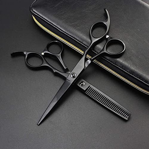Forbici Per Capelli Professionali A Mano Forbici Per Capelli Kit Forbici Per Parrucchieri Forbici Per Diradare I Capelli Lisci Strumenti Per Barbiere, Nero