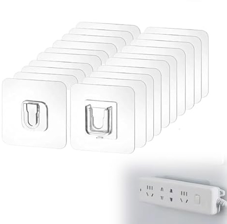 UYVPAER 10 Paare Transparente doppelseitig klebende Wandhaken, kleine Klebehaken, durchsichtige Klebehaken, selbstklebende Haken für Aufhängen im Badezimmer