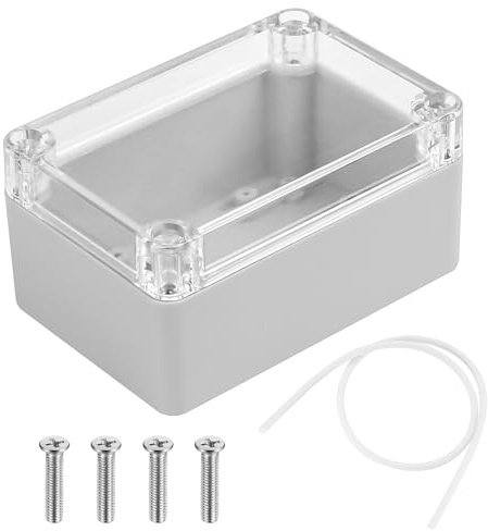 Caja Estanca Exterior Eléctrica ABS, Conexiones Impermeables IP65, Superficie Con Tapa Transparente (100 x 68 x 50 mm)