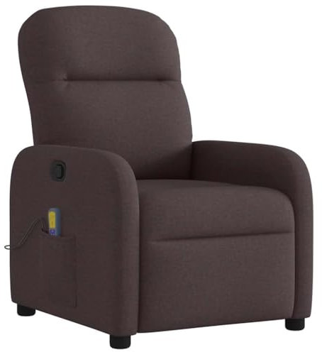 vidaXL Massagesessel Dunkelbraun Stoff, Massage TV-Sessel, Sessel mit Massagefunktion, Fernsehsessel, Massage Fernsehsessel, TV-Sessel, Sessel