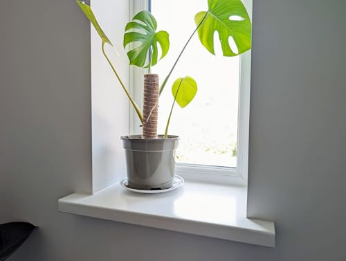 White UPVC Window Board/Cill Cover 1.25m Long 9mm Thick Including End Cap Plastic Window Sill Capping (225mm Depth)