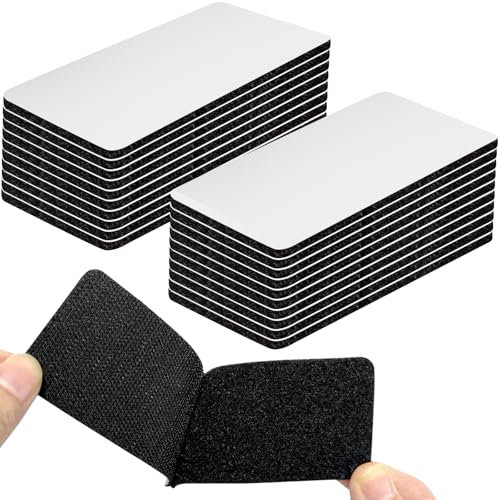 Redamancy 20 Pezzi Adesivo Forte, Feltro Adesivo, Rettangolo Stretch Adesivo 5 x 10cm, per Casa, Ufficio, Garage, Nero