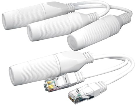WJnflQN Divisor de cable Ethernet, Divisor Ethernet 1 a 2,Divisor de red seguro Divisor Lan resistente | Extensor Poe de vídeo fluido para conmutadores Poe y cámaras de red para exteriores
