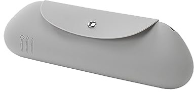 Vesidoloy Sminkborsthållare i silikon, organisatör med magnetisk stängning, förvaringsväska för kosmetika, sminkväska, ansiktsborstfodral för kosmetiska verktyg, Grått, Refer to description, Unisex
