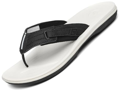 SAGUARO Chanclas de verano para hombre, para piscina,playa, Negro, 45