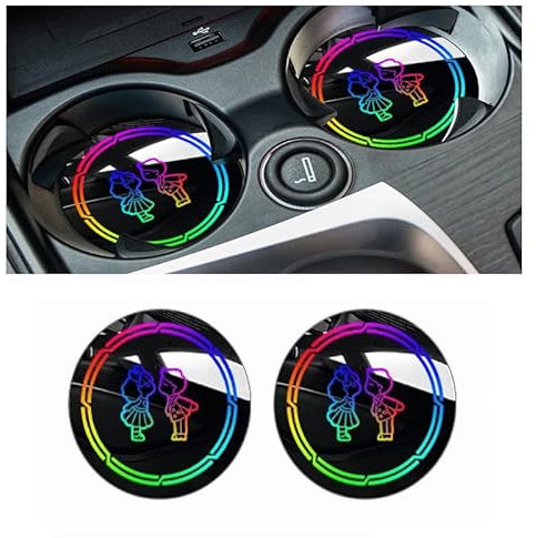 GNTHERF 2 Piezas Coche Posavasos, para BMW 3er 318d E90 330i E90 335i E90 328i E90 335d E90 Portavasos Alfombrilla Antideslizante Durable Impermeable Car Interiores Accesorios