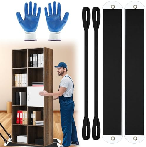 STARVAST 2 Set Large Furniture Sliders with Pull Strap, Pull Furniture Slides Appliance Moving Sliders for Moving Heavy Furniture,Cabinets,Safes on Carpet and Hardwood Floor