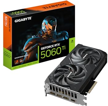Gigabyte GeForce RTX 5060 Ti WINDFORCE OC 16G - Tarjeta gráfica (16 GB, 128 bits, GDDR7, PCIe 5.0, Sistema de refrigeración WINDFORCE, GV-N506TWF2OC-16GD Tarjeta de Video