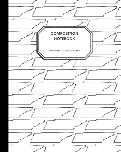 8x10 Composition Notebook - 200 College Ruled Pages - Tennessee State Outline Notebook Journal with Clean White Background for Kids, Preteens, Teens and Adults