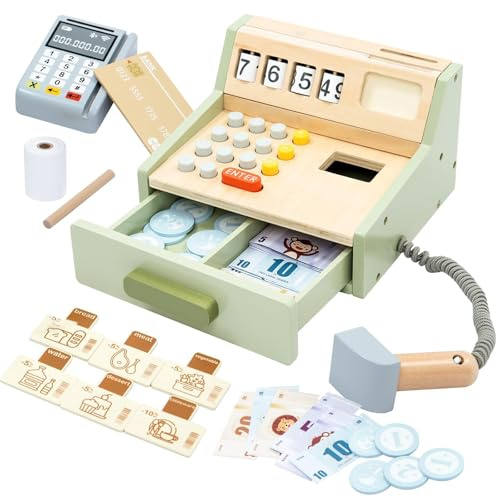 Registratore di cassa in legno per bambini