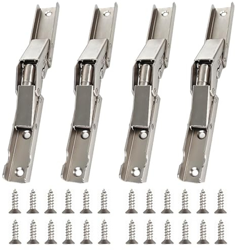 COZERI Lot de 4 charnières à visser à 90 degrés avec 24 vis, charnières pliantes pour portes d'armoires et meubles, charnières d'armoire robustes en acier pour étagères de cuisine, bibliothèques