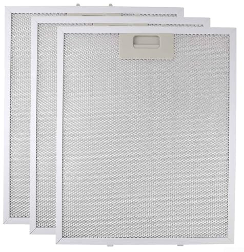 Bulevisiter 3 filtri in metallo per cappa da cucina, filtro antigrasso, 340 x 280 mm, in alluminio, filtro di sfiato a 5 strati per cappe da cucina di molte marche