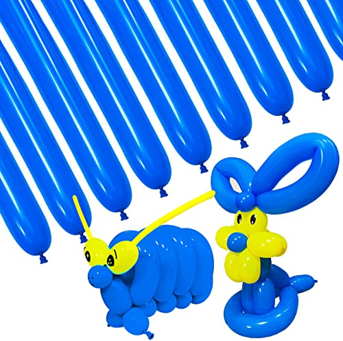 100Pcs Blue Long Balloons Thickening Latex Dark Blue 260 Modeling Baloons for Animal Shape Birthdays