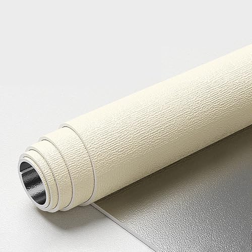 Selbstklebende Tapete - Isoliertapete für Innen, Dämmtapete für Innenwände Wasserfest und Feuchtigkeitsbeständig, Wandverkleidung innen Dekorative Leinenoptik(Beige,50x500cm)