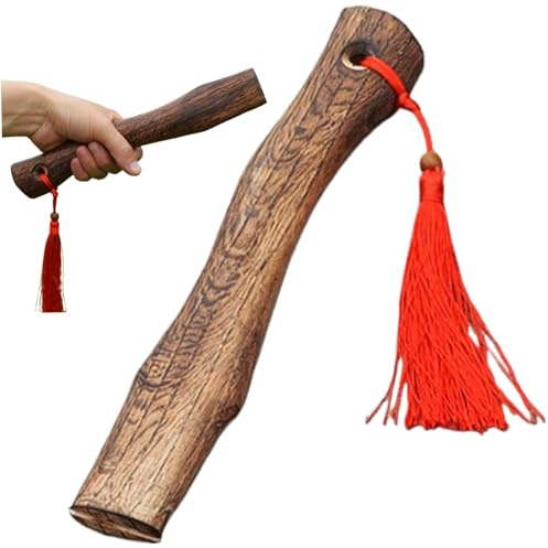 Manche de Hache avec Pompon Rouge en Bois de 10 2 Pouces Long hachette Remplacement avec cale poignées Hache Lisses et résistantes aux Chocs texturées rétro