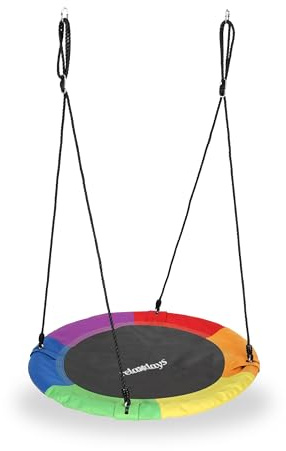 Relaxdays Columpio jardín Nido Ajustable para niños y Adultos, hasta 100 kg, ø 90 cm, 150 x 90 x 90 cm