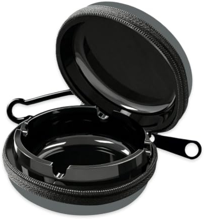 FEMONGY Cenicero portatil, Cenicero portatil bolsillo | Cenicero portátil, Cenicero antiolores, Se abre fácilmente, Gran capacidad, apto para viajes (gris)