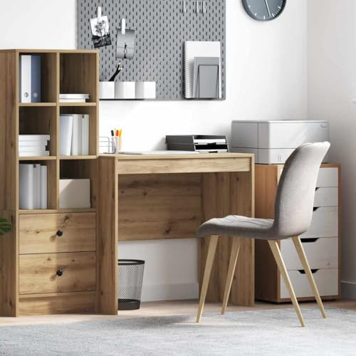Ordellia Schreibtisch Artisan-Eiche kompakt 80 x 50 x 76 cm Holzwerkstoff Rahmen, platzsparend für Homeoffice Büro Arbeitszimmer mit Stabiler Arbeitsfläche und einfache Montage