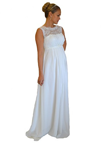 Brautkleid Traum Hochzeitskleid A-Linie Umstandskleid Weiß Ivory Größe 34 bis 52 (52, Ivory)