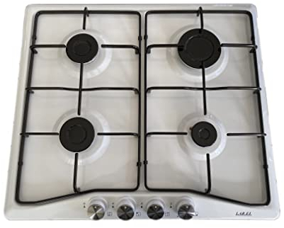 Piano cottura 4 fuochi LAREL gas incasso bianco valvola di sicurezza accensione elettronica