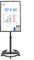 maxtek Flipchart Ständer, 90x60cm Flipcharts Whiteboard, Haken Verschieben Flipchart Papier, Magnetisch Beschreibbare Höhenverstellbar Flip Chart, 1 Radierer, 3 Markern und 6 Magneten, schwarz