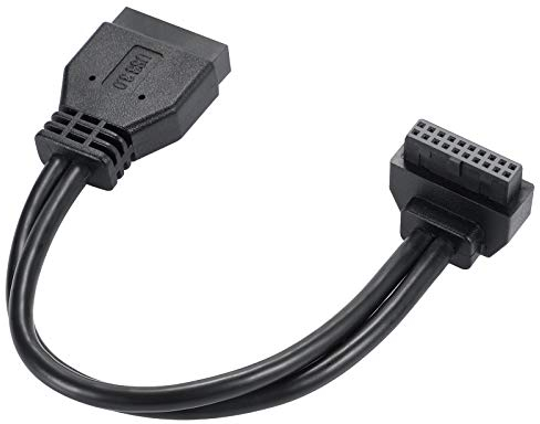 USB 3.0 19-Poliges Verlängerungskabel (Stecker auf Buchse) – 18 cm interner Frontplattenadapter für PC-Motherboard – Plug & Play mit Windows 10/8/7/XP/Vista