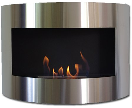 Dekafire Diana Deluxe SCHWARZ Ethanol Kamin Gelkamin Edelstahl Wandkamin + 2L Brenner regulierbar