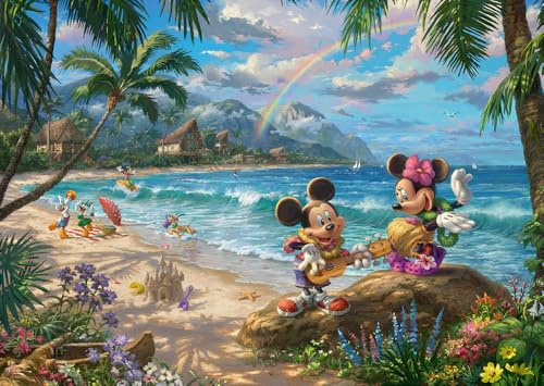 Schmidt Spiele Thomas Kinkade 57528, Disney, Mickey und Minnie in Hawaii, 1000 Teile Puzzle, bunt[Exklusiv bei Amazon]