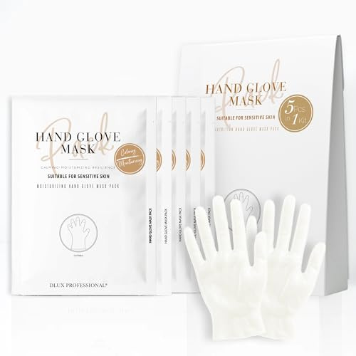 DLUX PROFESSIONAL Hand Masks - Moisturizing Fragrant Hand Mask Gloves, Protein Rich Moisturizing Gloves For Dry Skin, Single Use