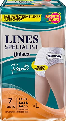Lines Specialist Pants Unisex Extra, Pannoloni per Incontinenza, Taglia L, Confezione da 7 Pezzi